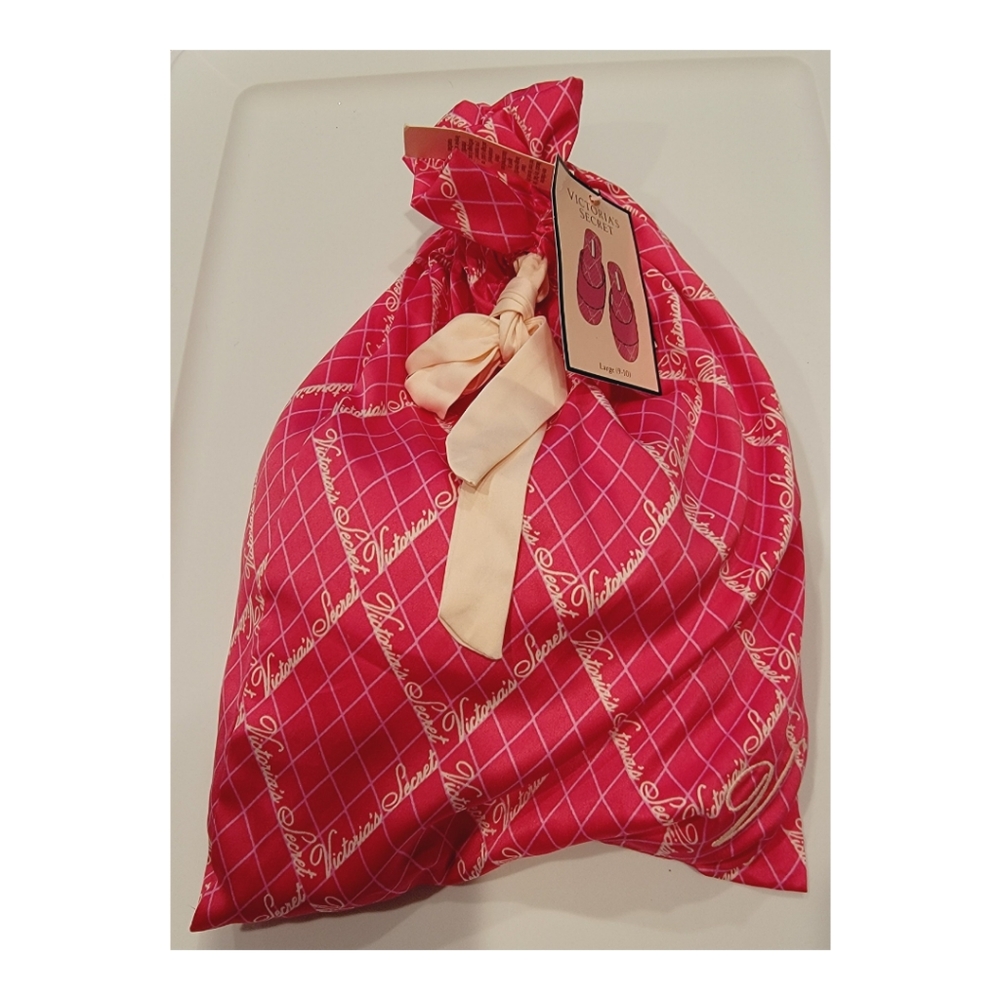 NWT Victoria Secret Signature Satin Slipper Large Pink - Picture 3 of 6